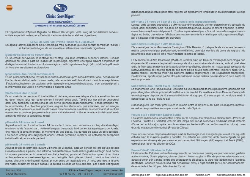 Proves funcionals ServiDigest